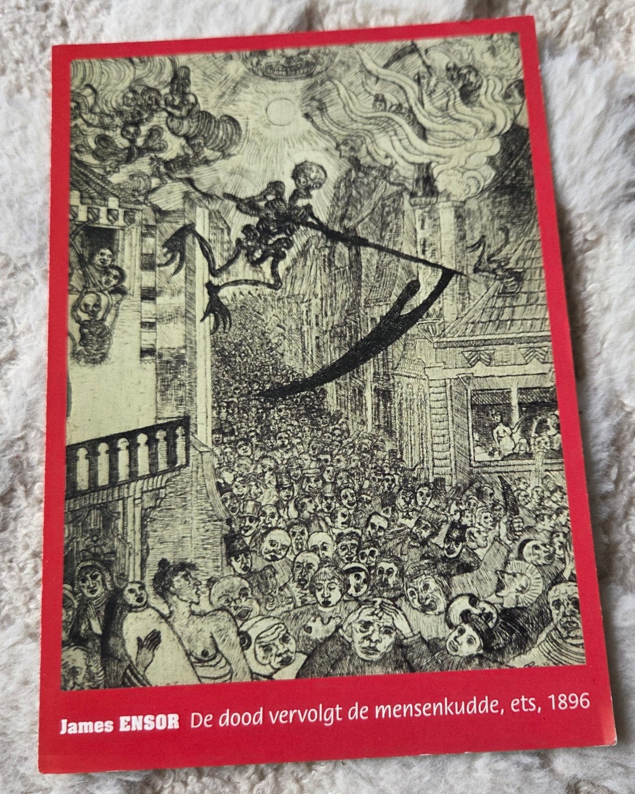 James Ensor - De dood vervolgt de mensenkudde, ets, 1896, Verzenden, 1980 tot heden, Ongelopen, Overige thema's