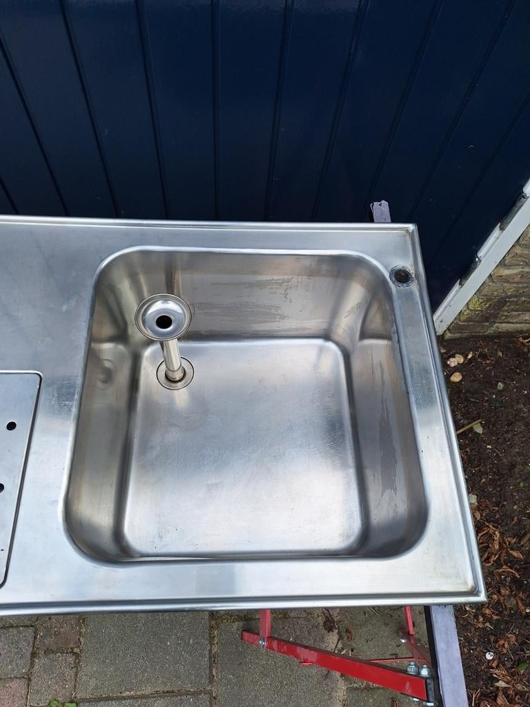 RVS lekblad met spoelbak 150x50 tapblad biertap mancave bar, Ophalen, Overige merken