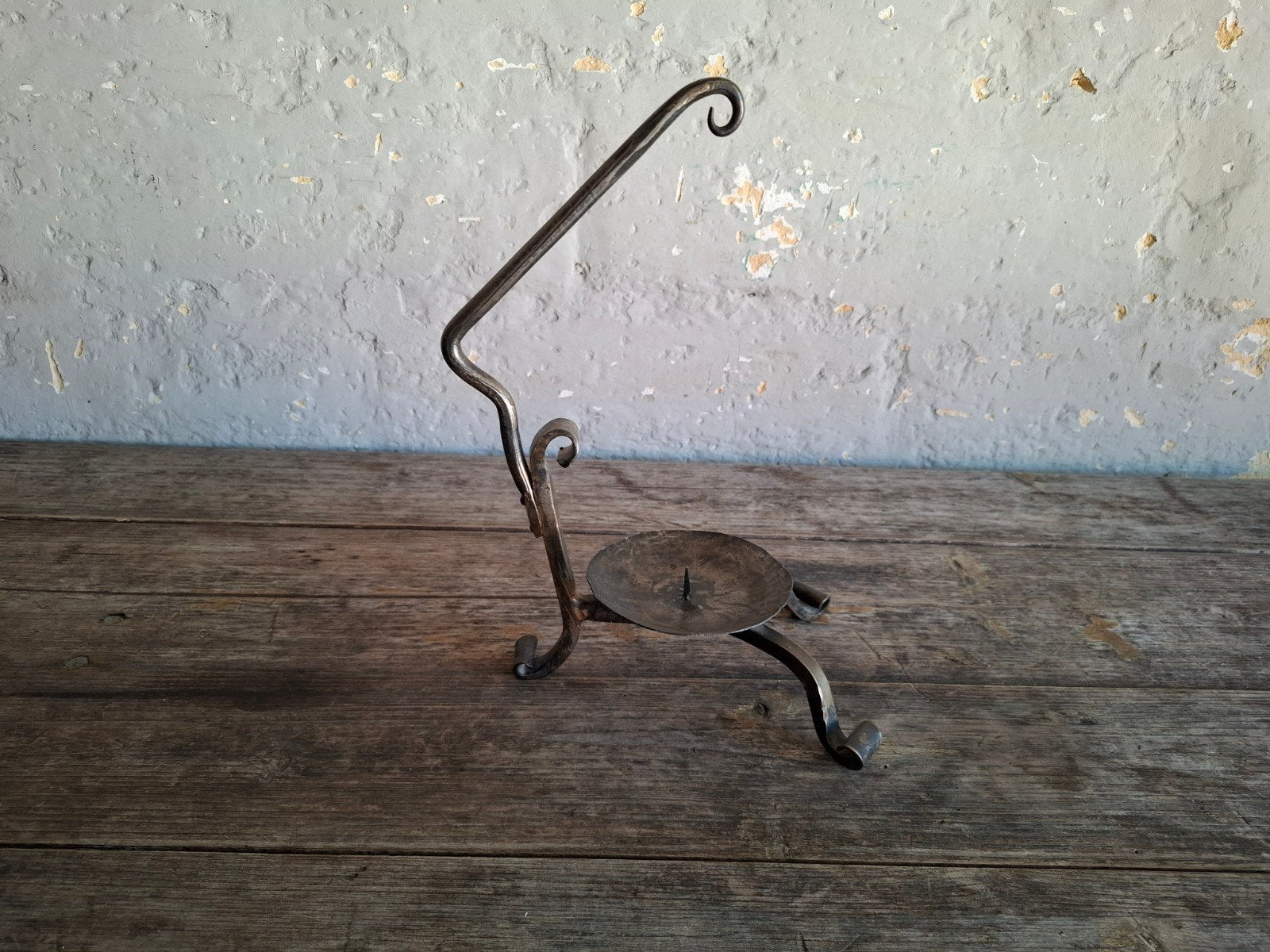 Antieke smeedijzeren kandelaar, Antiek en Kunst, Ophalen