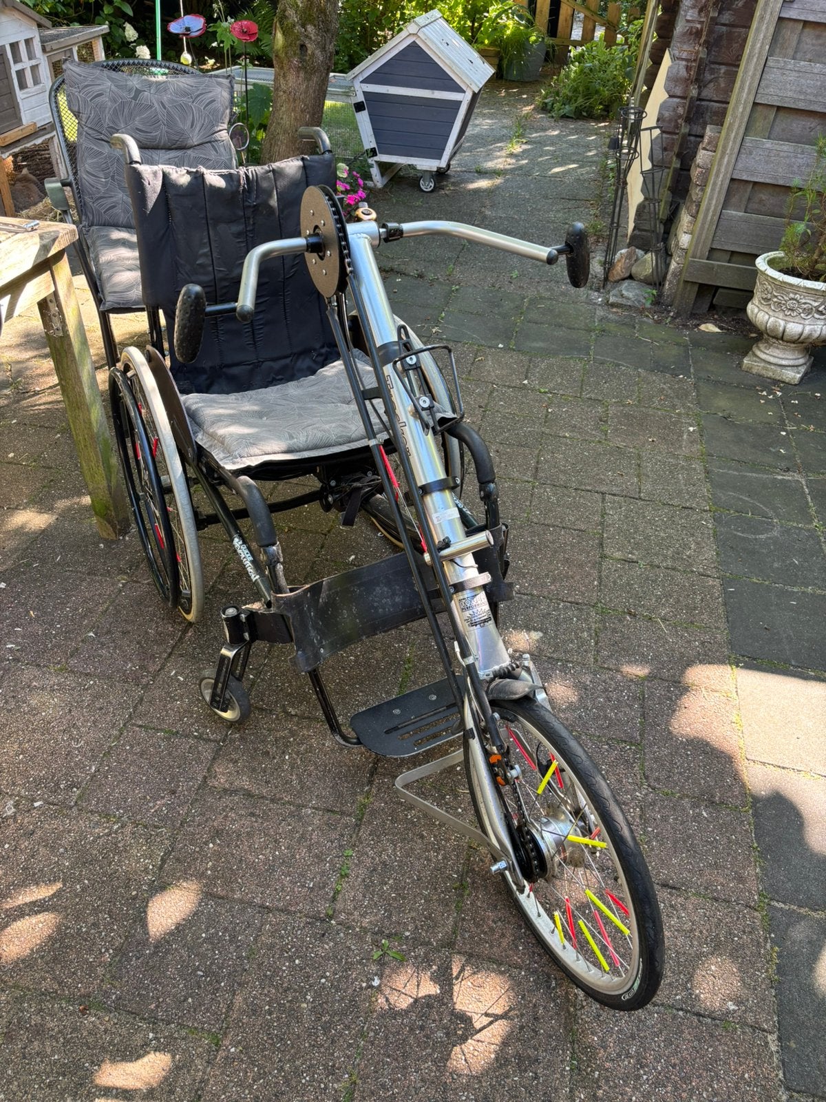 Manuele handbike met zeven versnellingen, Ophalen, Zo goed als nieuw, Elektrische rolstoel