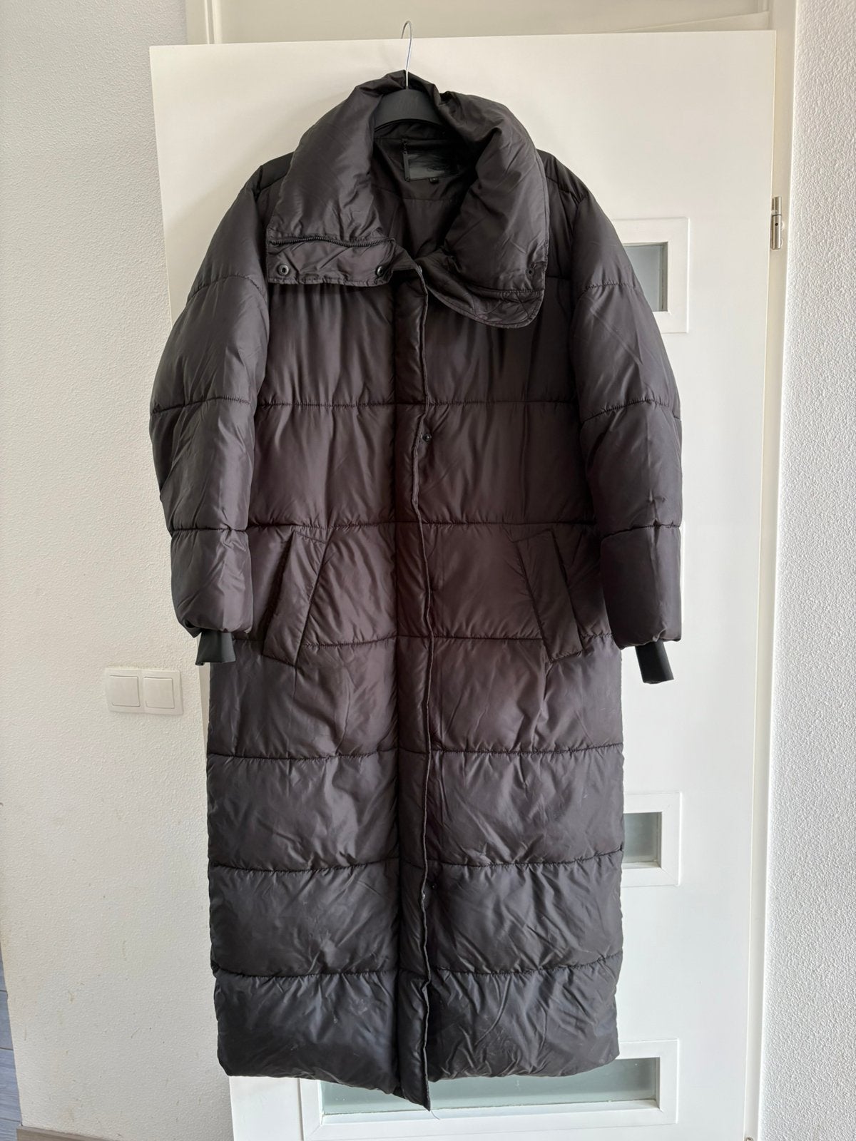 Eksept lange jas maat L, Kleding | Dames, Jassen | Winter, Ophalen of Verzenden, Zo goed als nieuw, Maat 42/44 (L), Zwart