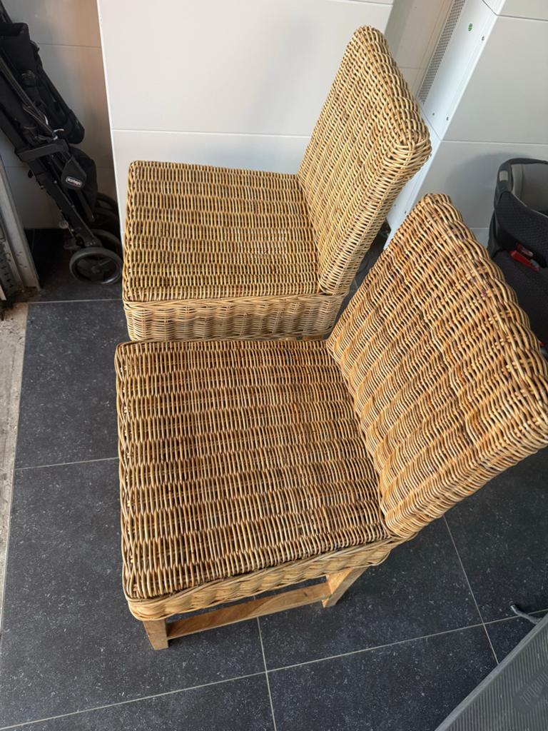 Rieten barkrukken Riviera Maison, Huis en Inrichting, Ophalen, Gebruikt, 60 tot 90 cm, Riet