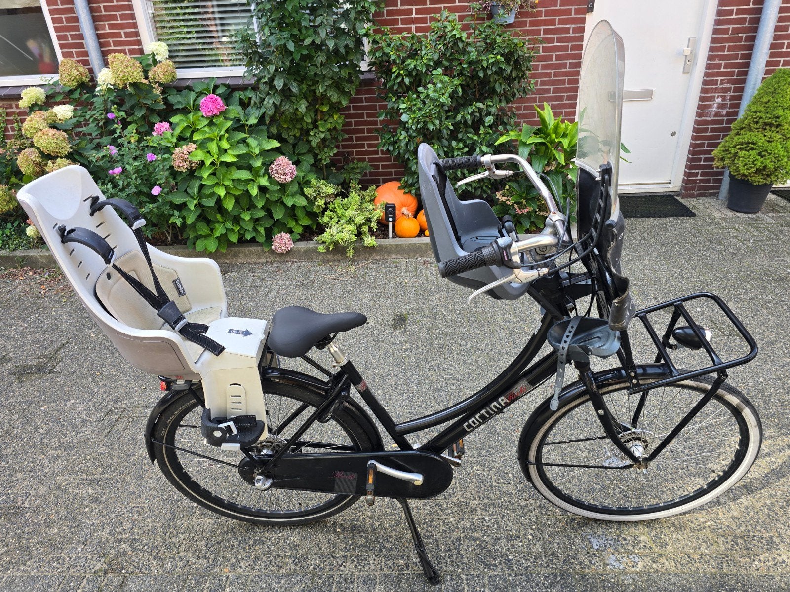 28 inch nette fijn rijdende cortina roots mamafiets 50cm 3v., 2 zitjes, Gebruikt, Dubbele standaard, 50 tot 53 cm