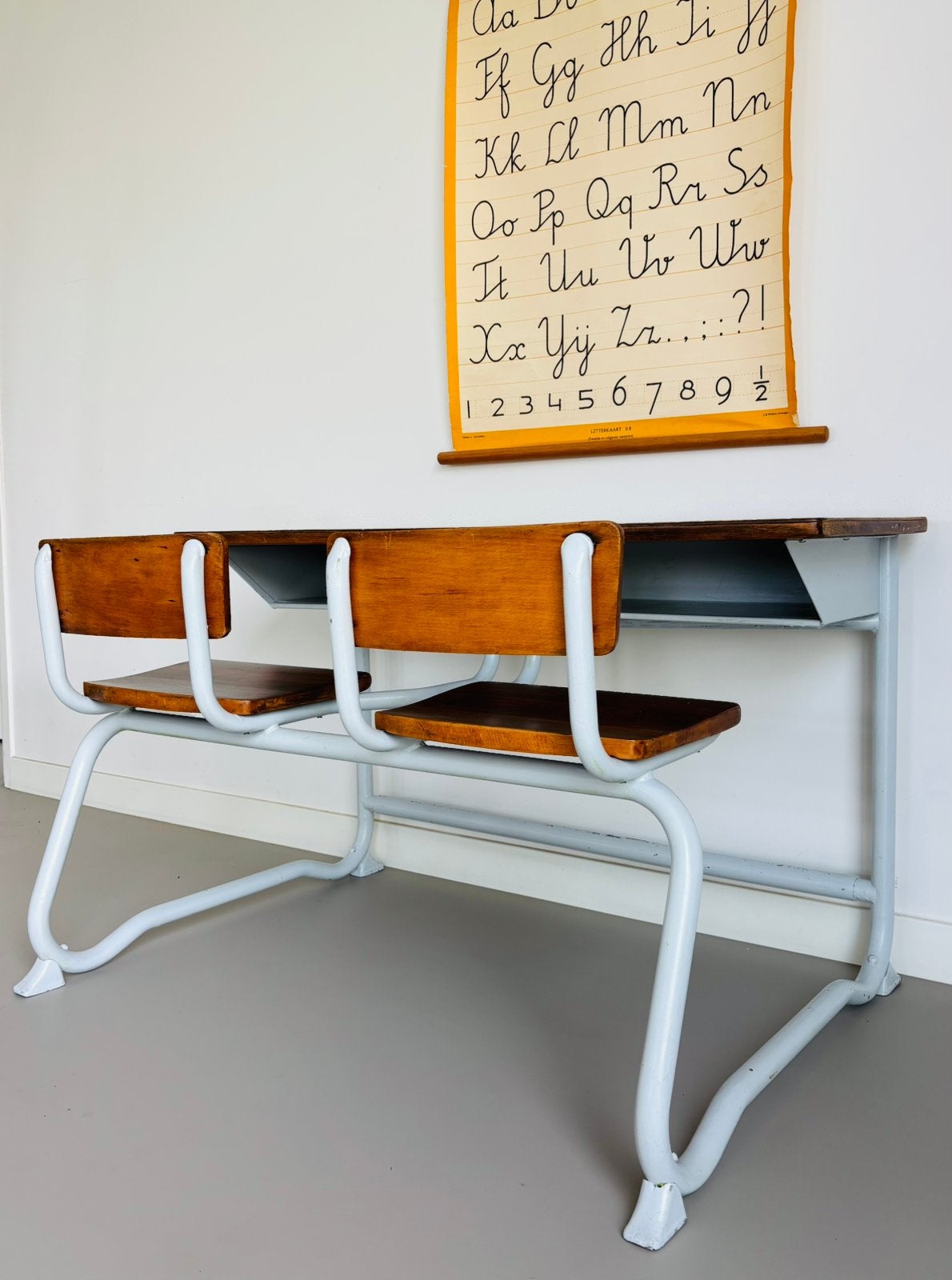 Vintage schoolbankje, Ophalen, Gebruikt, Tafel(s) en Stoel(en)