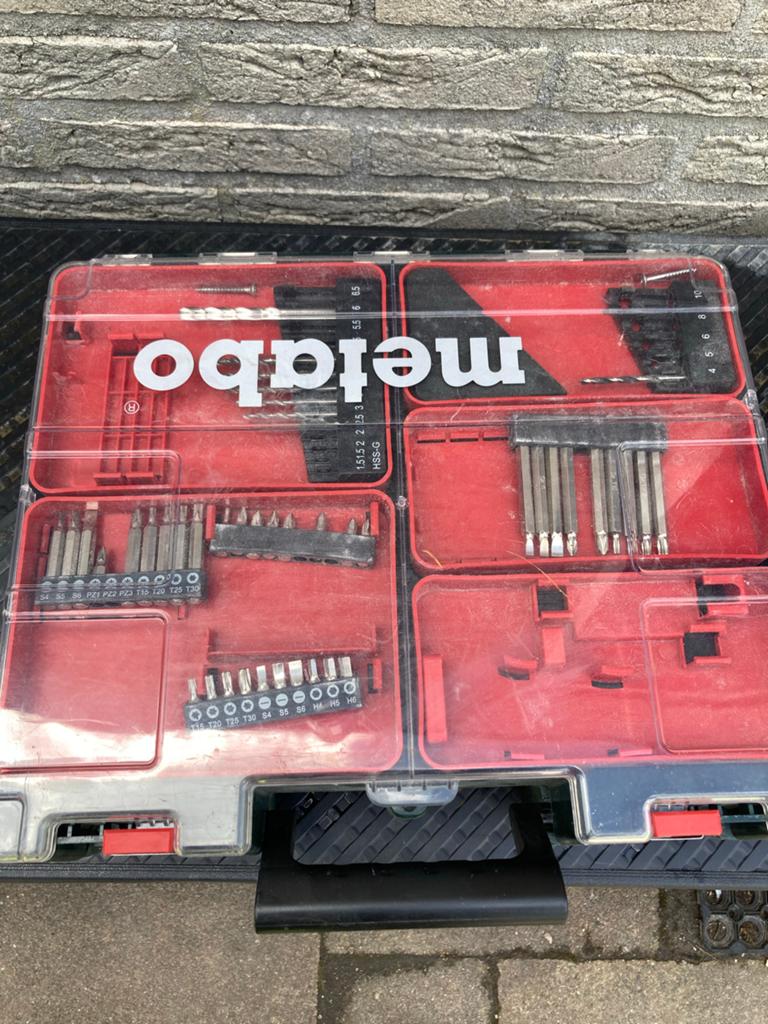 Metabo PowerMaxx BS 12 Boor-/Schroefmachine met accessoires, Doe-het-zelf en Verbouw, Gereedschap | Boormachines, Ophalen, Gebruikt