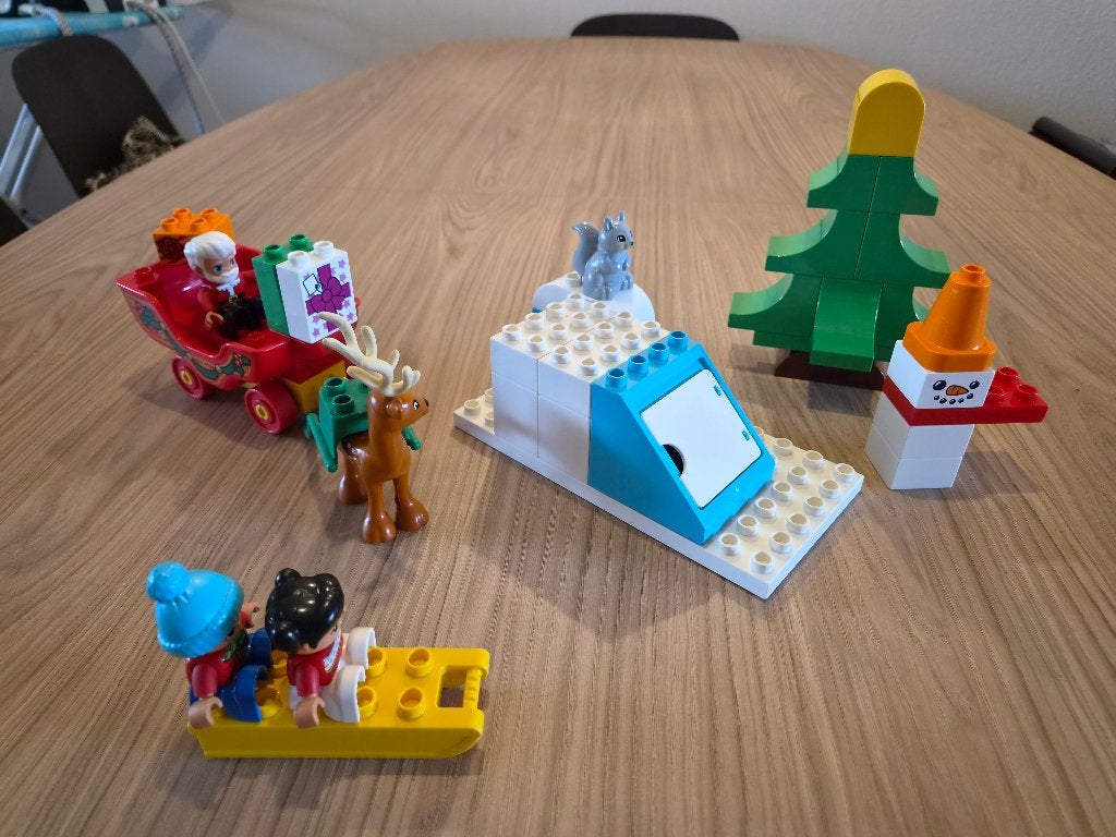 Lego Duplo Kerst Winter Set met Kerstman en Sneeuwscooter, Ophalen, Gebruikt, Overige thema's, Duplo