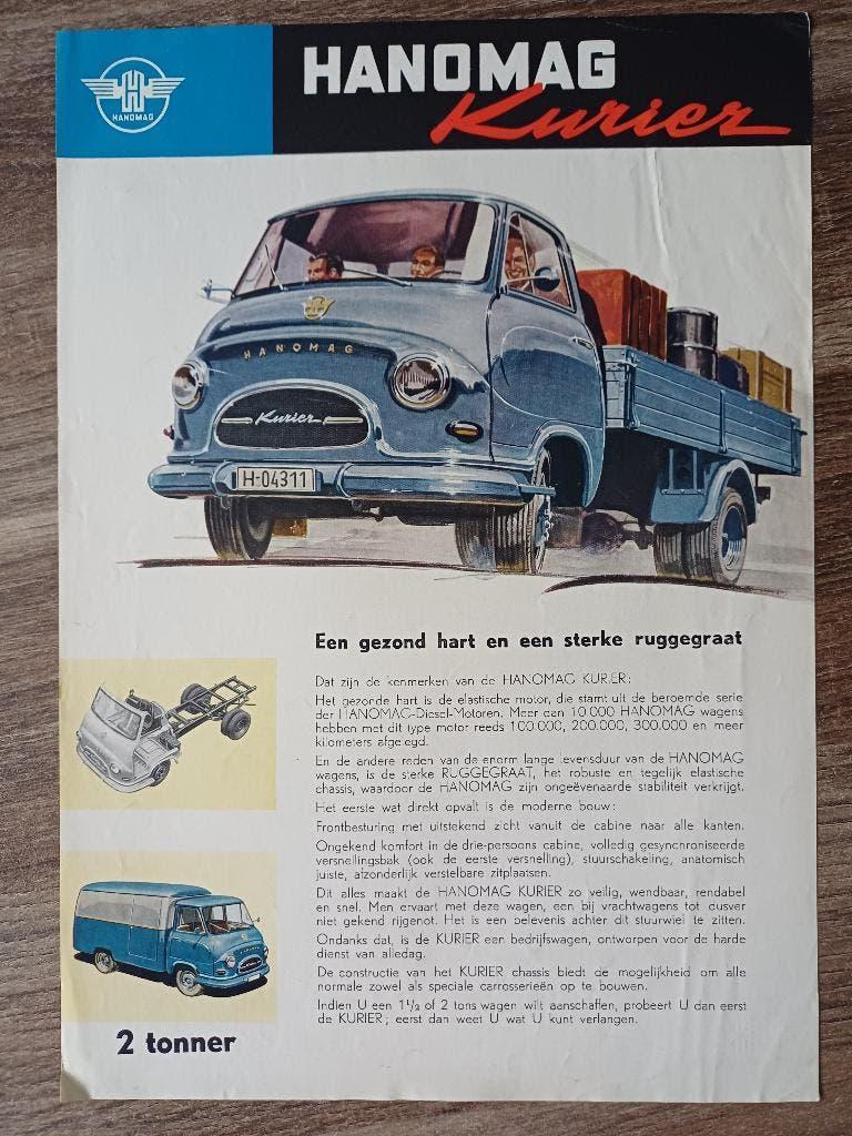 Zeldzaam Hanomag Kurier leaflet uit 1959, Boeken, Auto's | Folders en Tijdschriften, Ophalen of Verzenden, Gelezen, Overige merken