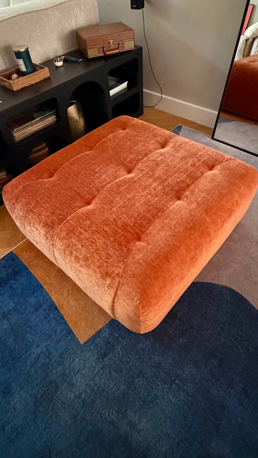 Dutchbone Giada Hocker Terra Ottoman - Donker Oranje, Ophalen, Gebruikt, Vierkant, 75 tot 100 cm