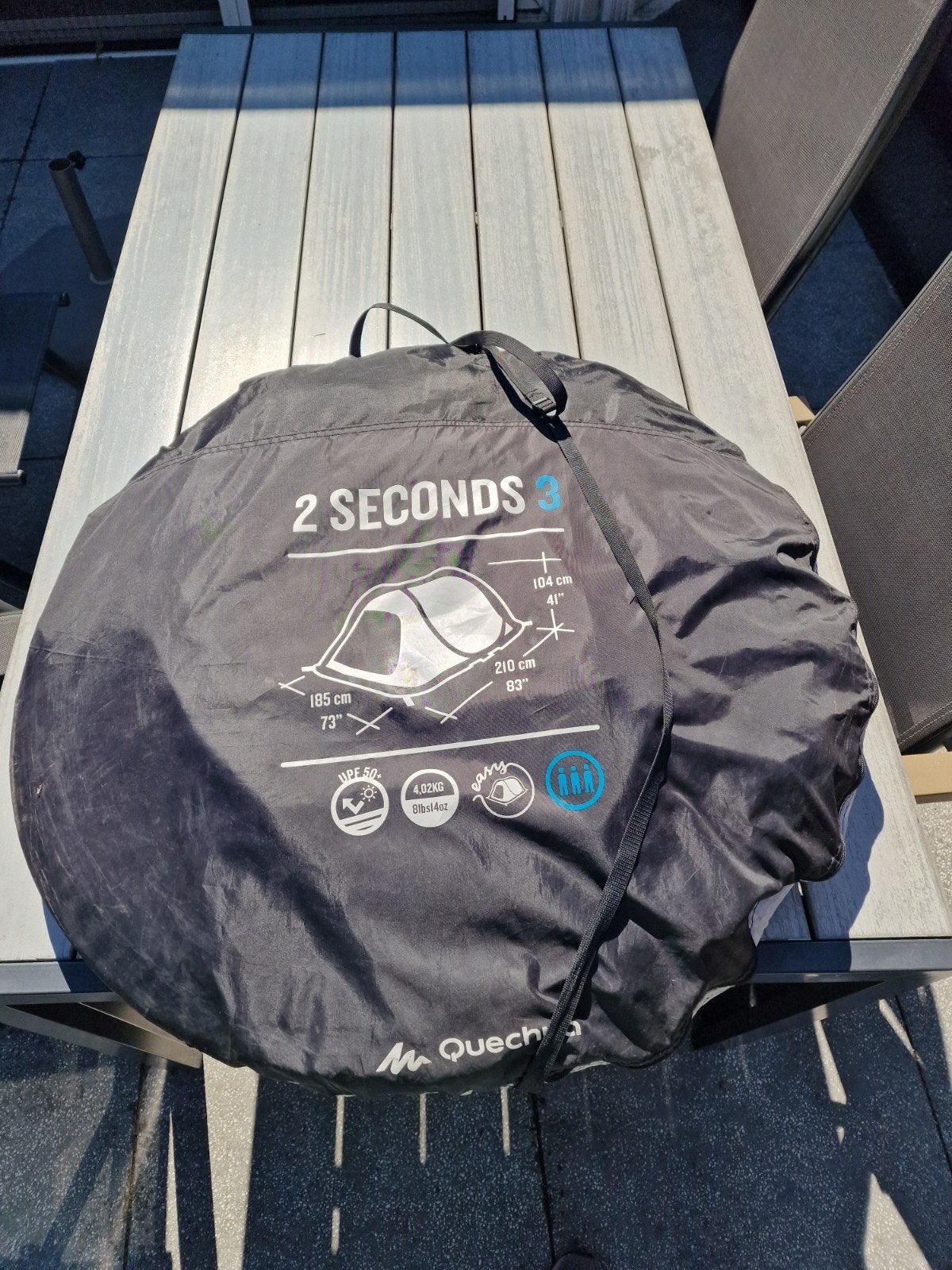 Quechua 2 Seconds 3-persoons pop-up tent, Ophalen, Gebruikt, Tot en met 3