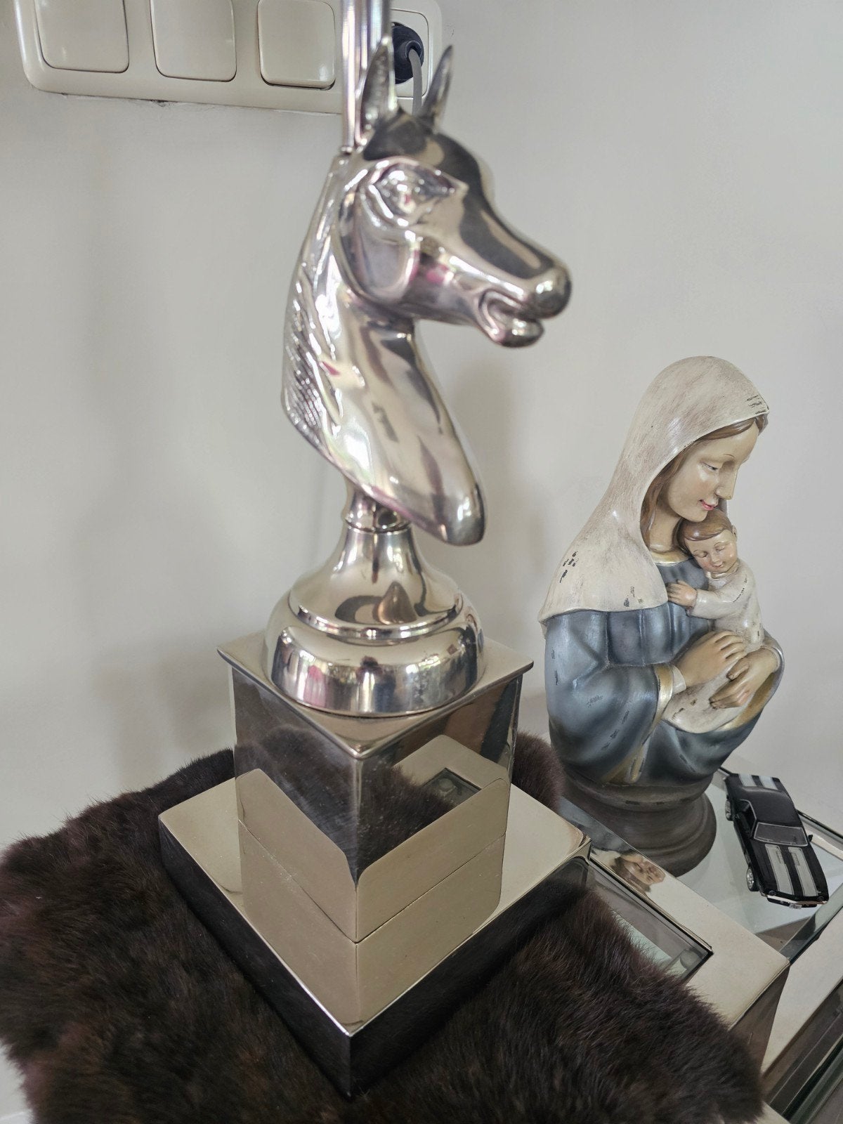 Zo goed als nieuwe Colmore lamp zilver met zwarte kap, Overige merken, Zo goed als nieuw, Zilver, Ophalen