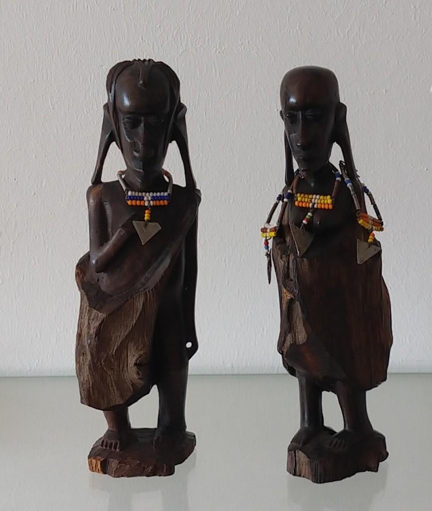 Afrikaans Masai krijgers houtsnijwerk, volgnr 34, Antiek en Kunst, Ophalen of Verzenden