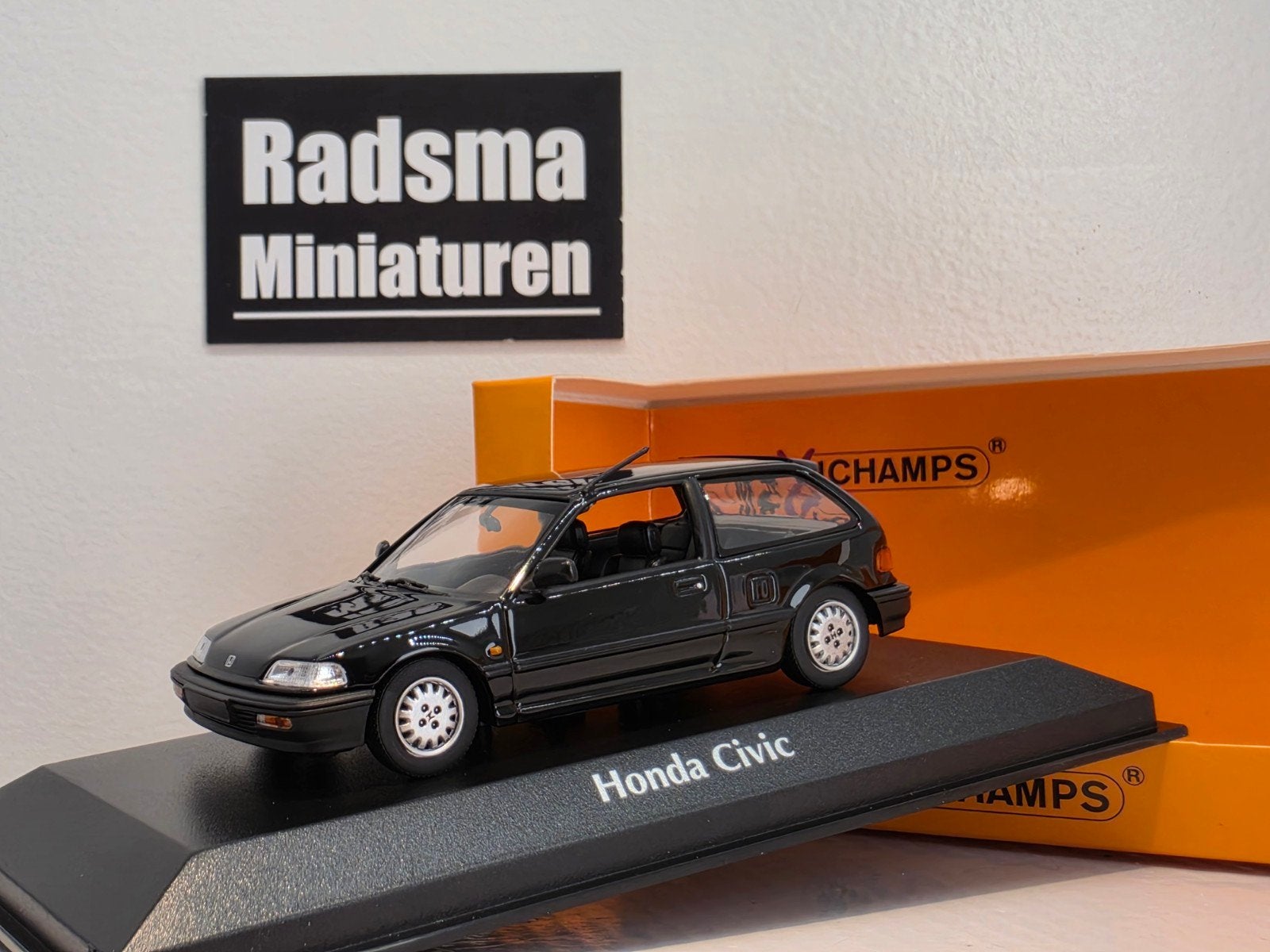 Honda Civic ED/EF - Zwart - 1:43 Maxichamps, Overige merken, Auto, Nieuw, Ophalen of Verzenden