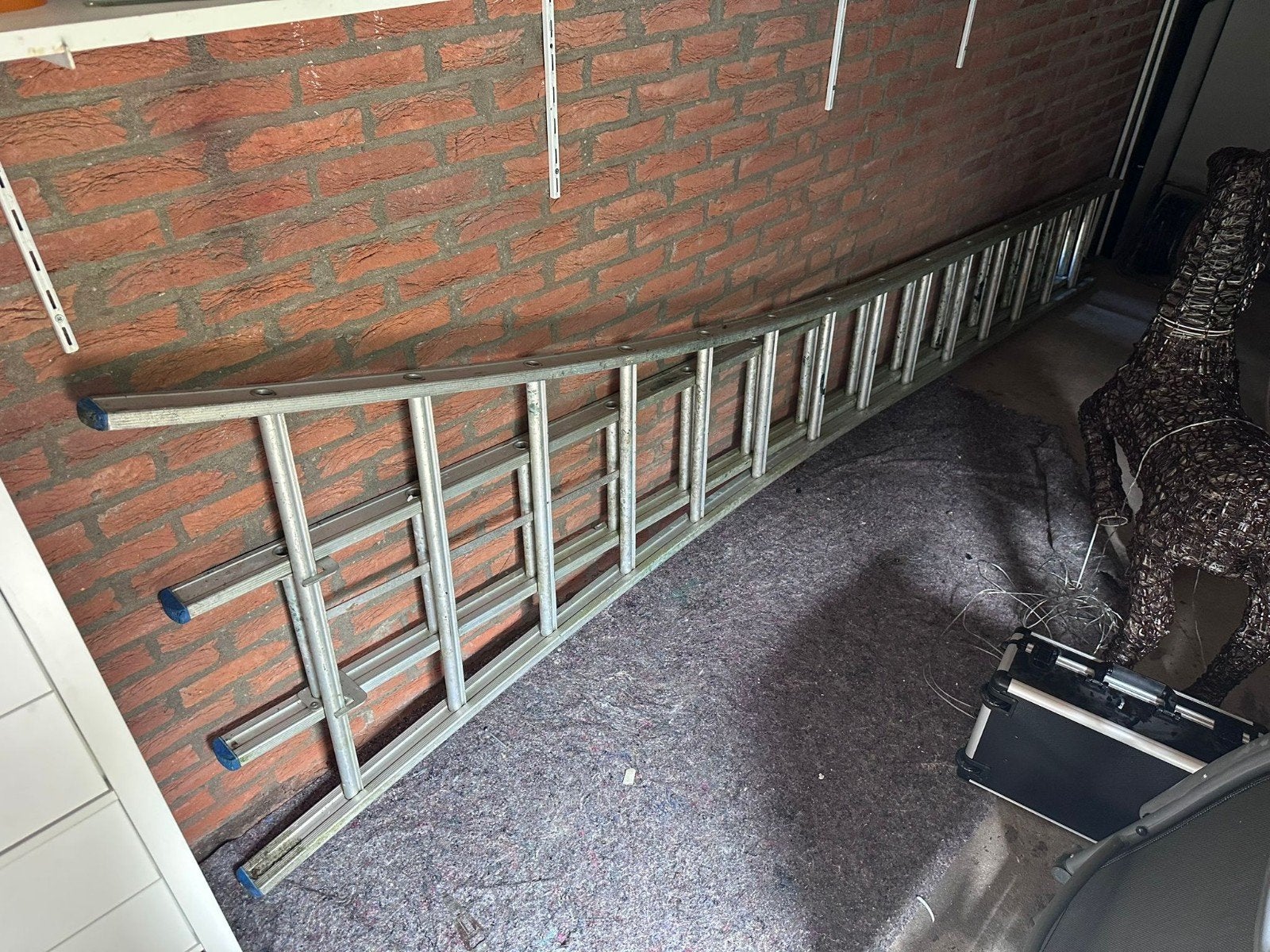 Lange aluminium ladder - Gebruikt, Ophalen of Verzenden, Gebruikt, Ladder, 4 meter of meer