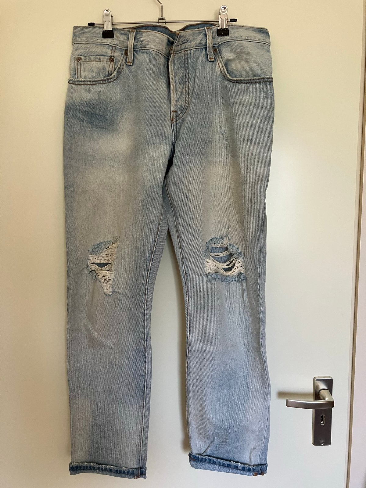 Levi's Baggy Jeans W28 L32 - Lichtblauw met scheuren, Verzenden, Gedragen, Blauw