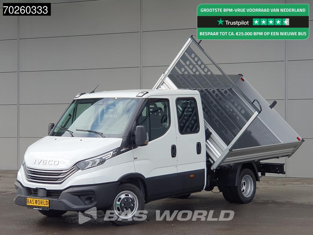 Iveco Daily 35C21 3-Zijdige Kipper Dubbel Cabine 210PK 3.0L, Auto's, Bestelauto's, Automaat, Stof, Euro 6, 4 cilinders