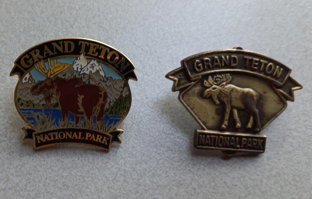 Pin Grand Teton National Park 2x Eland Amerika USA VS, Verzamelen, Speldjes, Pins en Buttons, Ophalen of Verzenden, Zo goed als nieuw