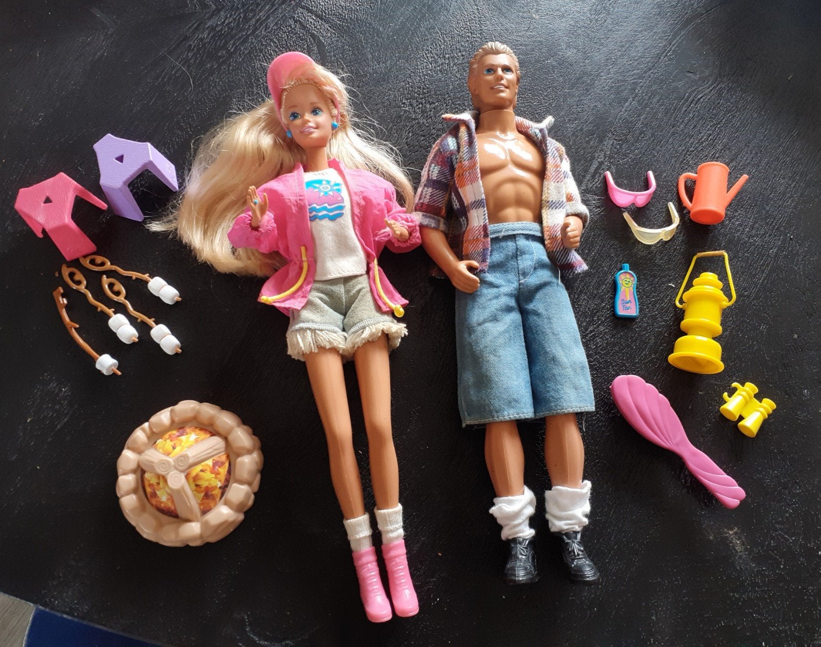 Barbie en Ken Camp fun jaren 90, Ophalen of Verzenden, Gebruikt, Pop