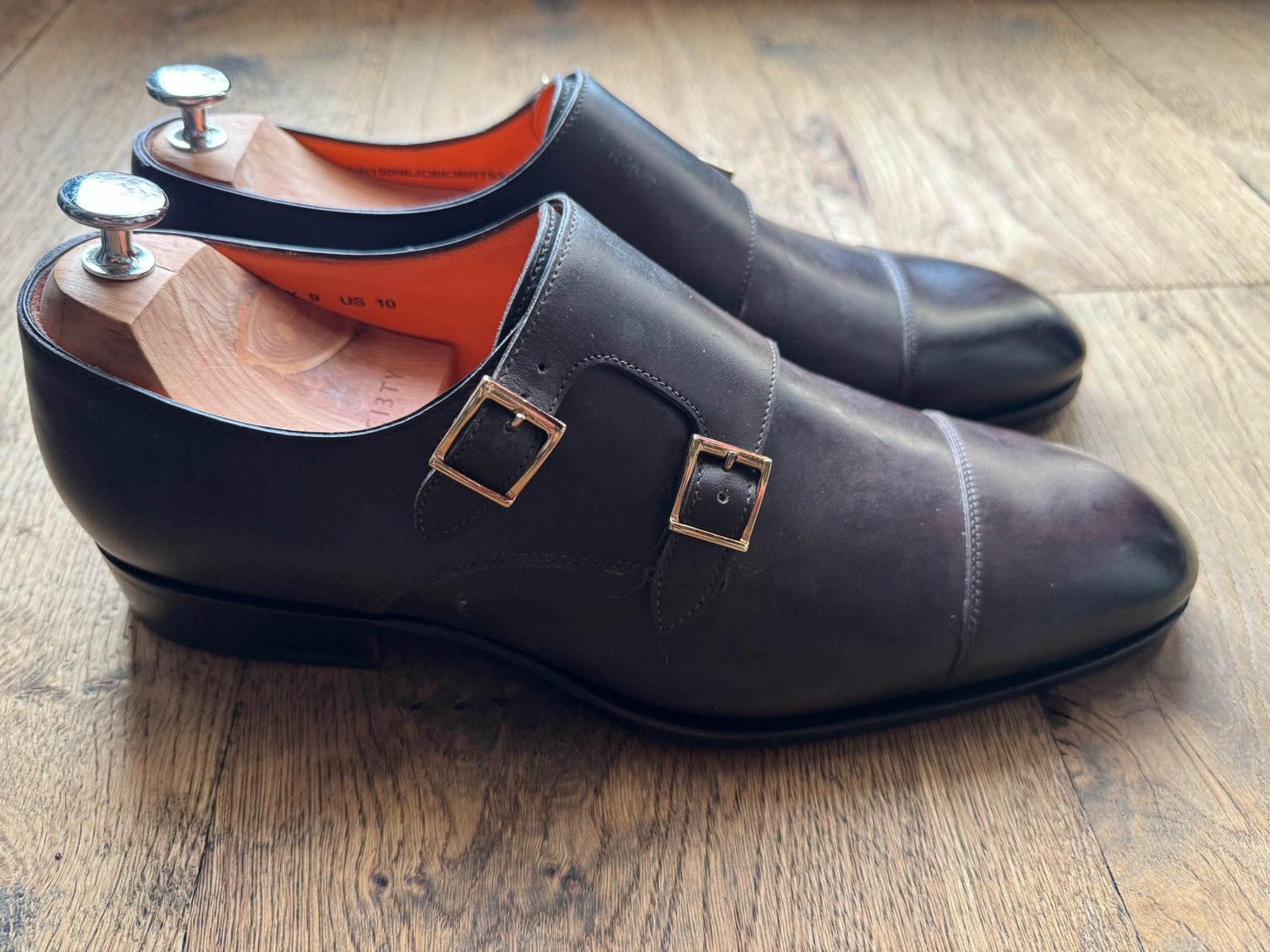 Santoni double monk schoenen maat 43 - Nieuw, Ophalen, Bruin, Nieuw, Gespschoenen