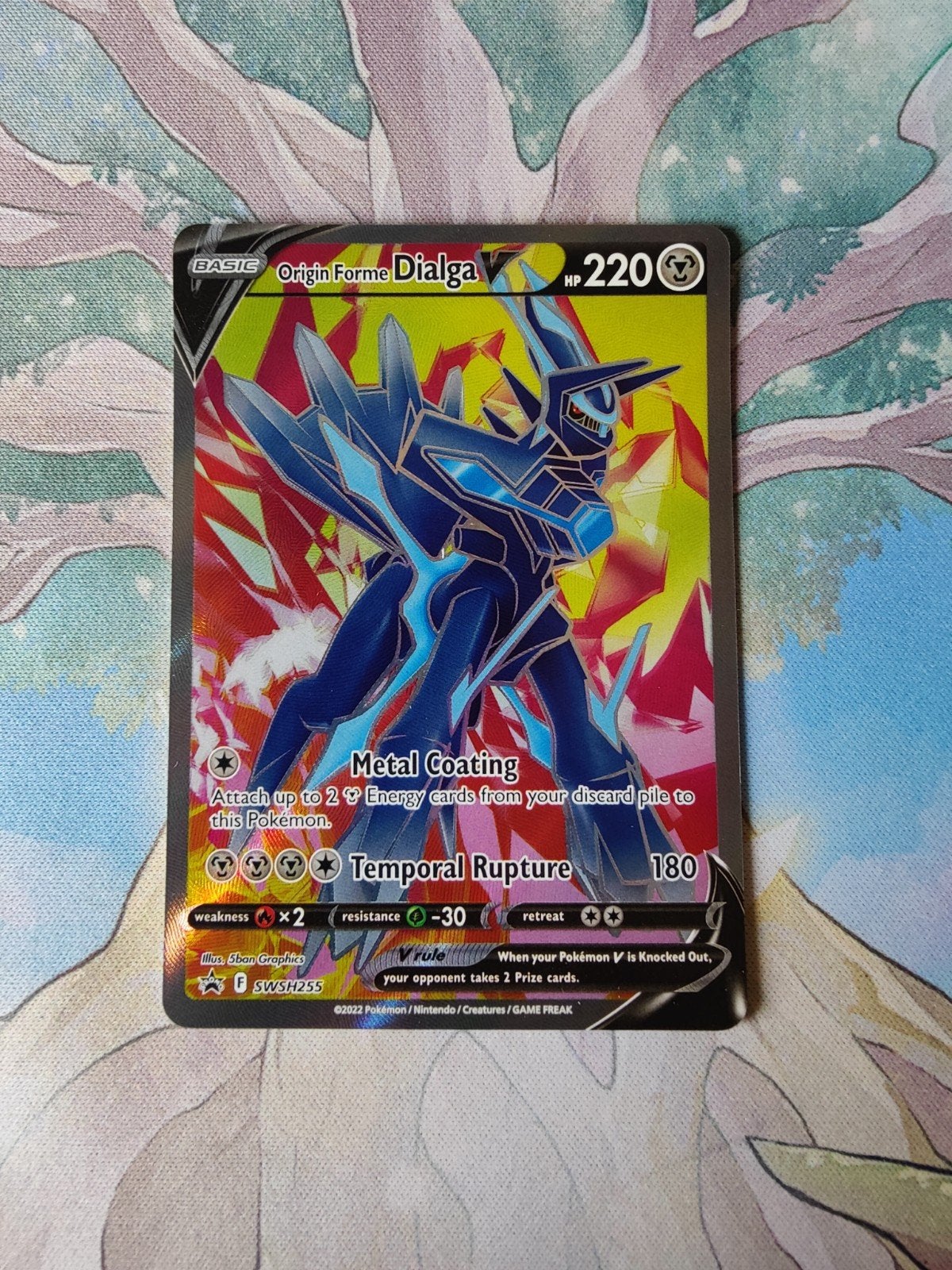 pokemon Black star promo origin forme dialga v swsh255, Hobby en Vrije tijd, Ophalen of Verzenden, Nieuw, Losse kaart, Foil