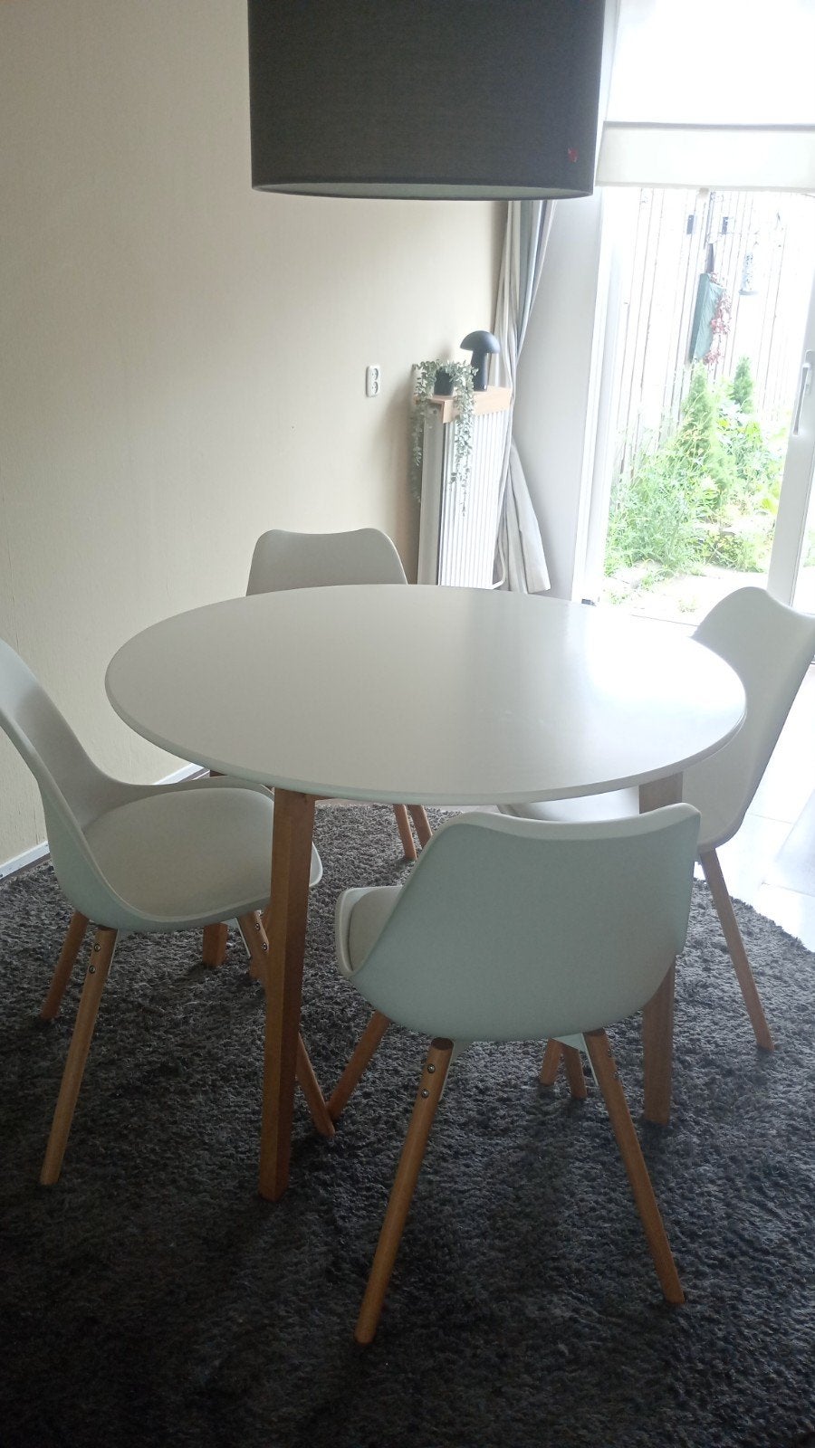 Ronde eettafel met 4 stoelen, Ophalen, Gebruikt, Rond, Vier personen