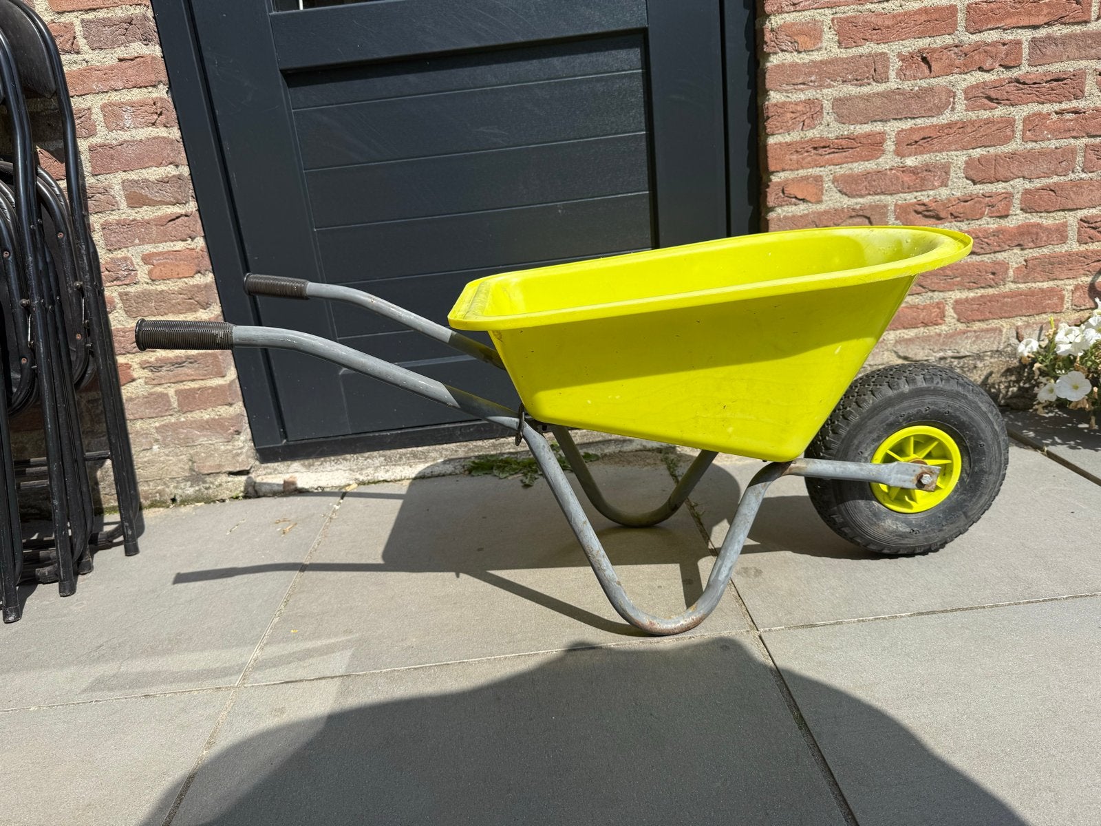 Kinder kruiwagen geel, Ophalen, Gebruikt, Handmatig, Eenwielig