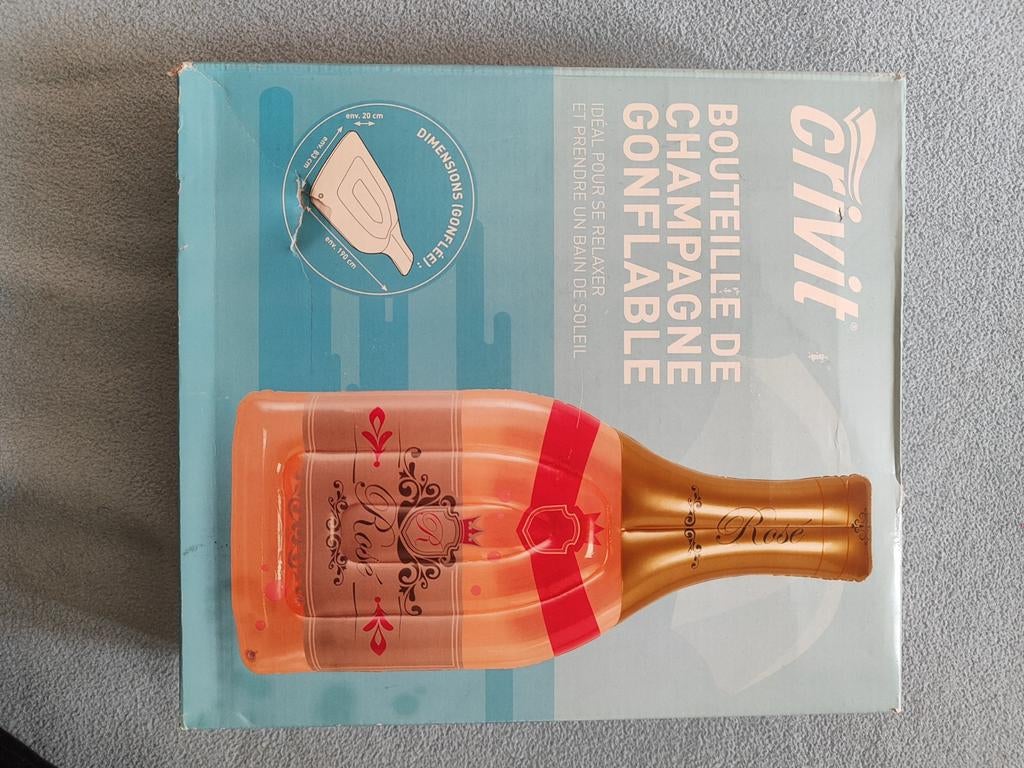 Crivit Opblaasbare Champagnefles Luchtbed - Nieuw, Ophalen of Verzenden