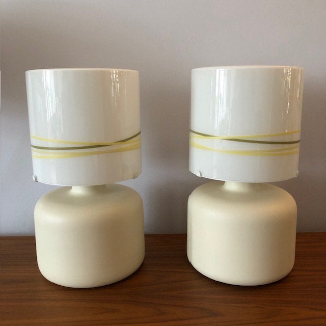 2x tafellamp, Ikea, Limbo, typ B0214, mushroom, vintage, ‘80, Huis en Inrichting, Lampen | Tafellampen, Ophalen, Glas, IKEA, Vintage