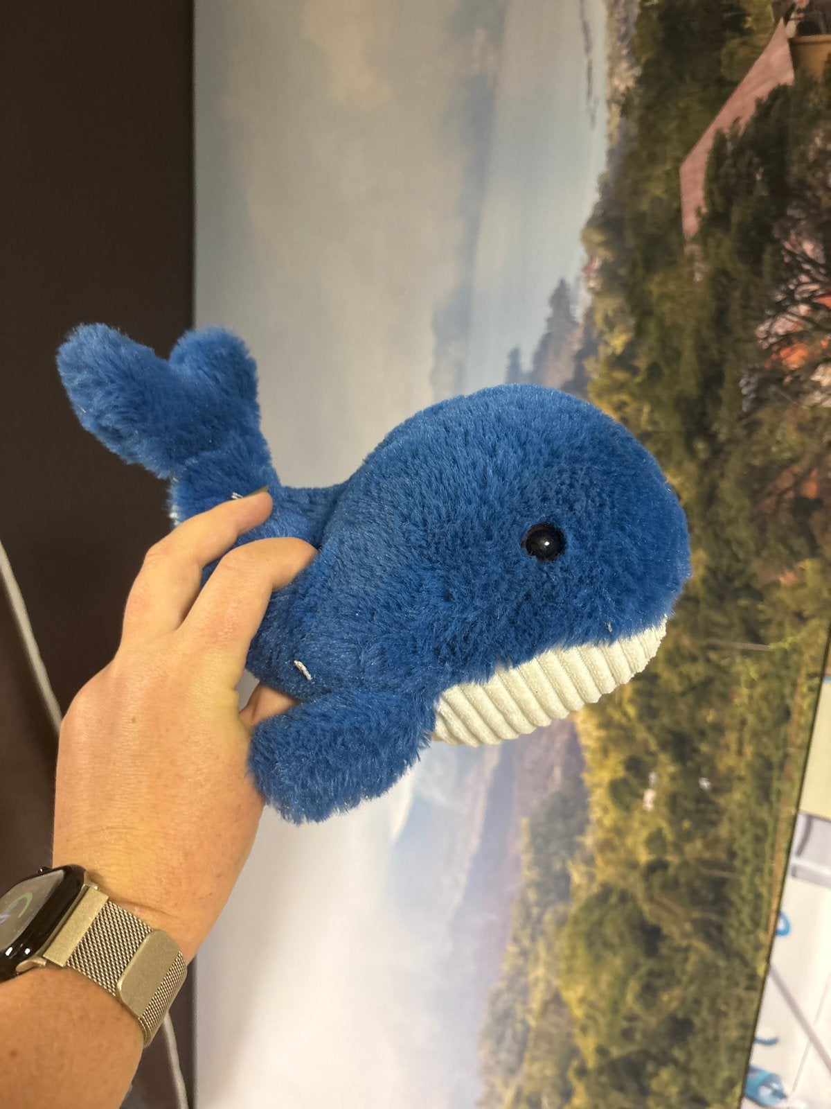 Blauwe Walvis Knuffel - Zo goed als nieuw, Overige typen, Blauw, Ophalen of Verzenden, Zo goed als nieuw
