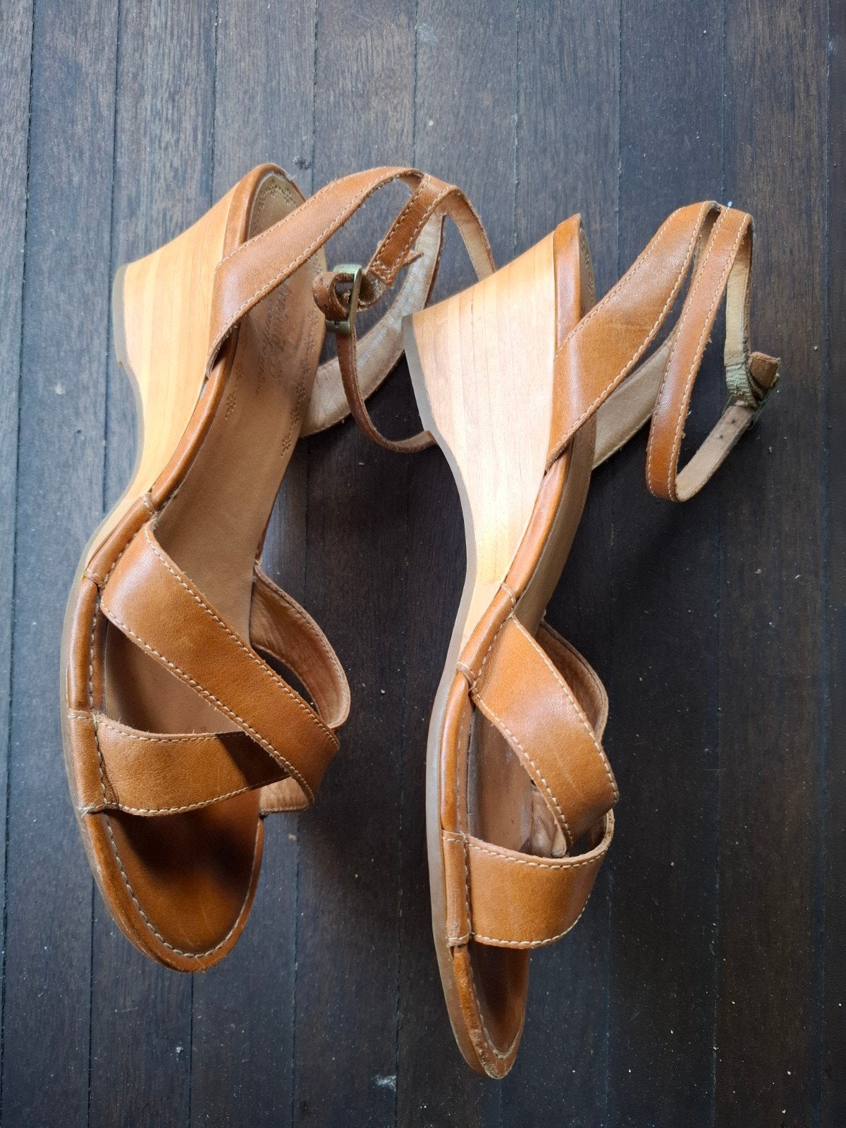 Timberland leren schoenen sandalen nieuwstaat maat 39, Ophalen, Zo goed als nieuw, Bruin, Sandalen of Muiltjes