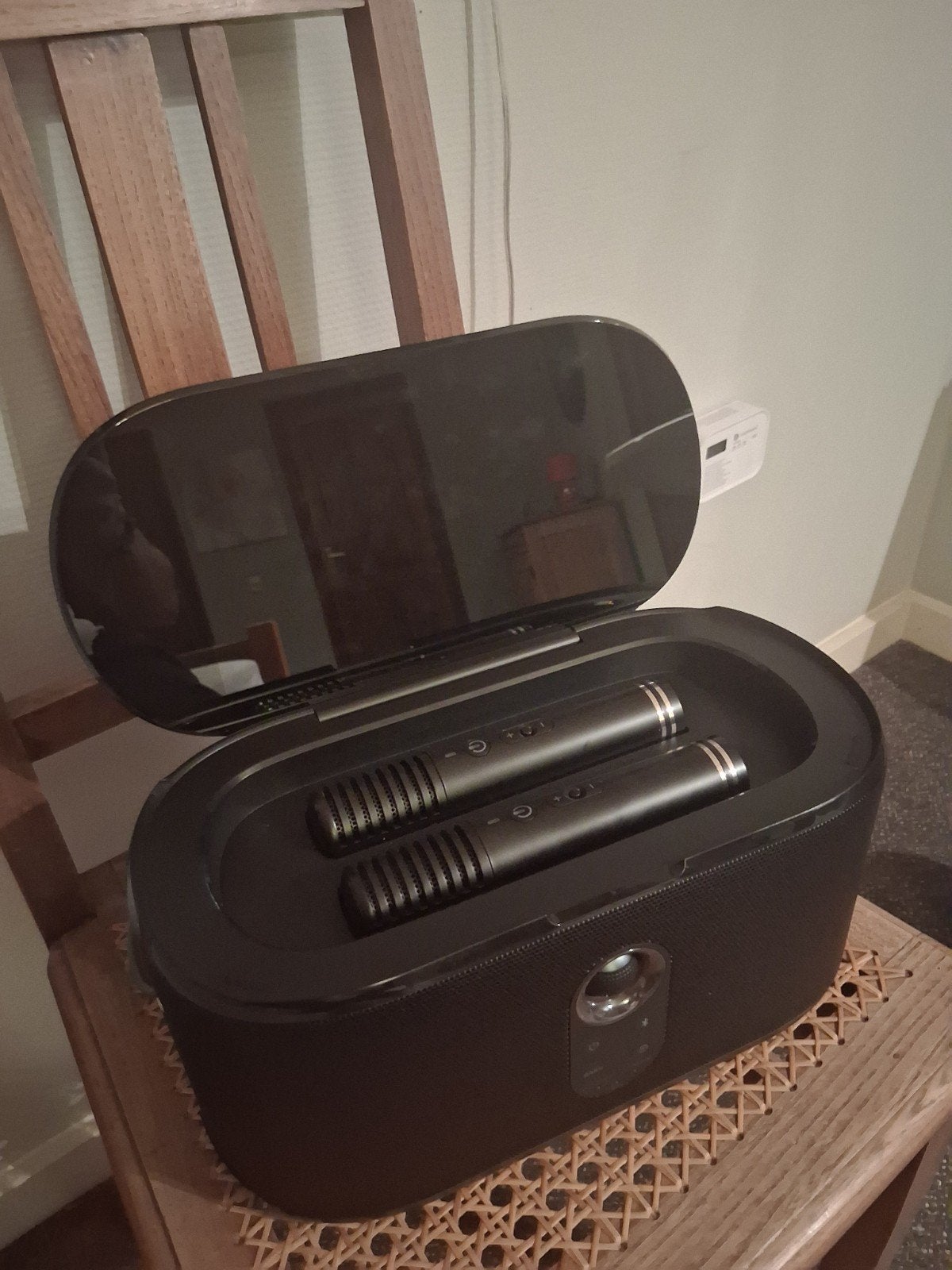 Karaoke set met 2 microfoons en luidspreker, Ophalen