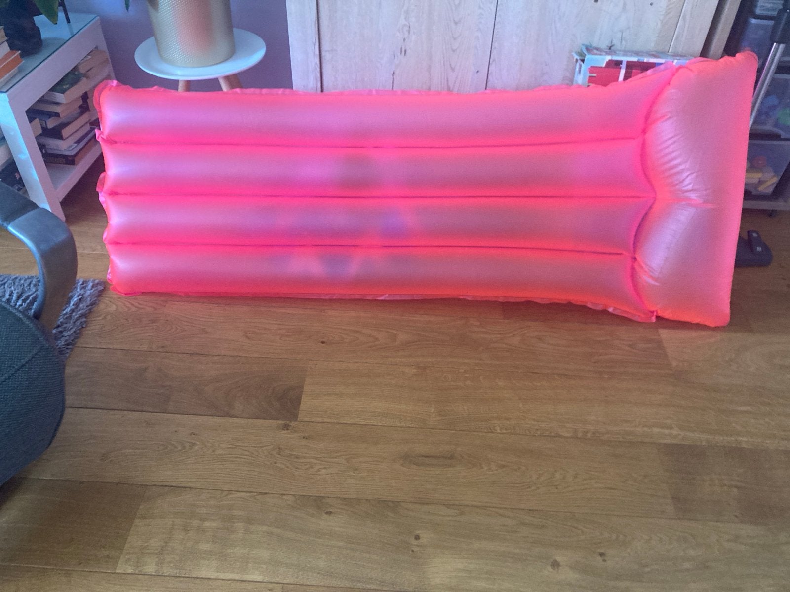 Roze opblaasbaar luchtbed/matras koopje, Ophalen, Gebruikt, 1-persoons