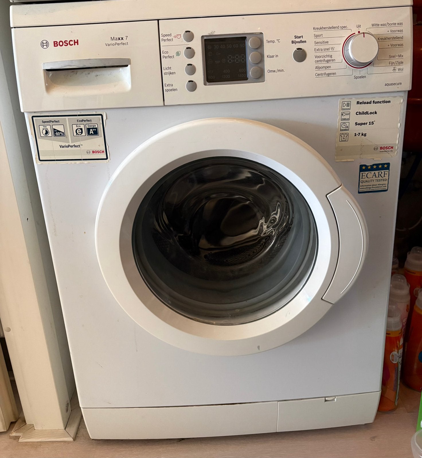 Bosch wasmachine uit 2012, Witgoed en Apparatuur, Ophalen, Gebruikt, 1600 toeren of meer, Voorlader
