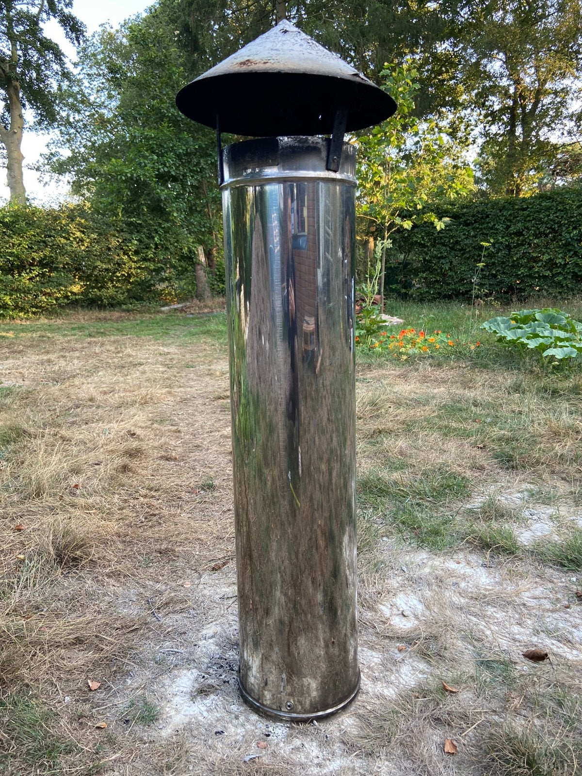 Pijp 100 cm Ø 23 cm  Enkelwandig RVS, Huis en Inrichting, Kachels, Ophalen, Gebruikt