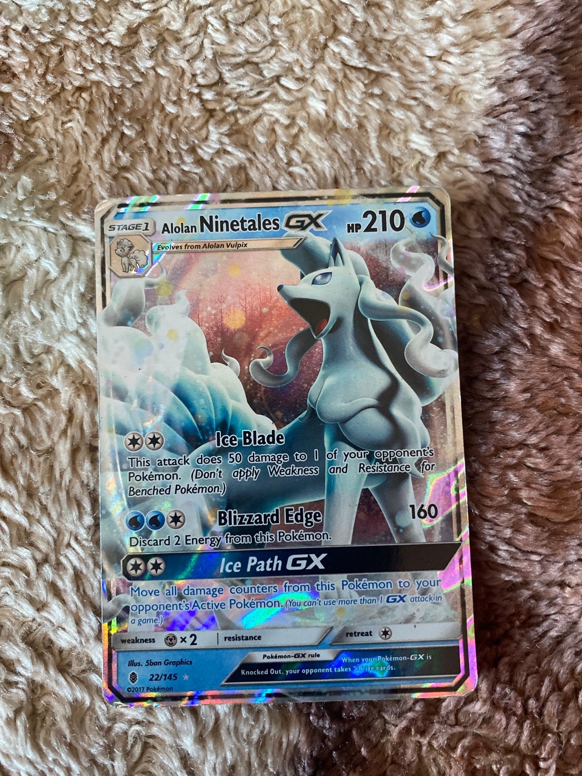 Alolan Ninetales GX Pokémon Kaart - Full Art, Hobby en Vrije tijd, Verzamelkaartspellen | Pokémon, Ophalen of Verzenden, Zo goed als nieuw