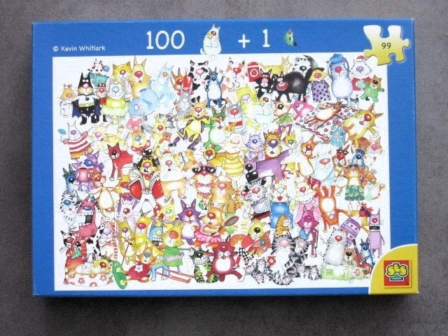 ZGAN Puzzle One Hundred Cats And a Fish - katten vis puzzel, Ophalen of Verzenden, 10 tot 50 stukjes, Zo goed als nieuw
