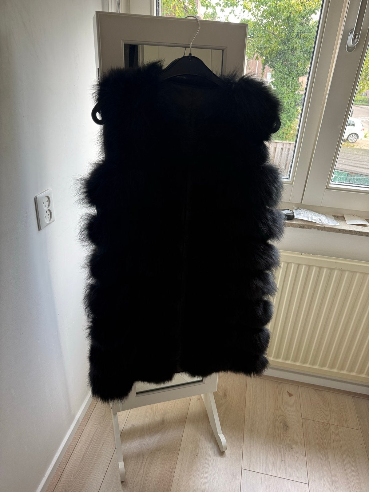 Zwarte bonten gilet van echt bont, zgan, Kleding | Dames, Bodywarmers, Ophalen, Zo goed als nieuw, Maat 38/40 (M), Zwart