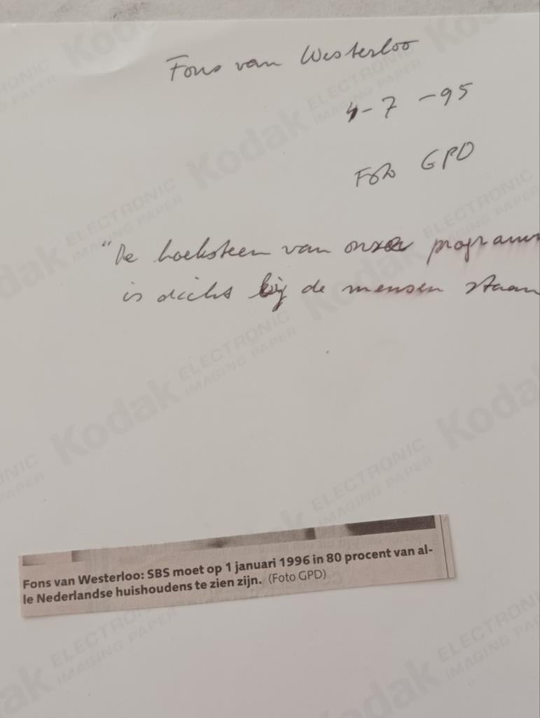 Fons van Westerloo 1995, Ophalen of Verzenden, 1980 tot heden, Gebruikt, Overige onderwerpen