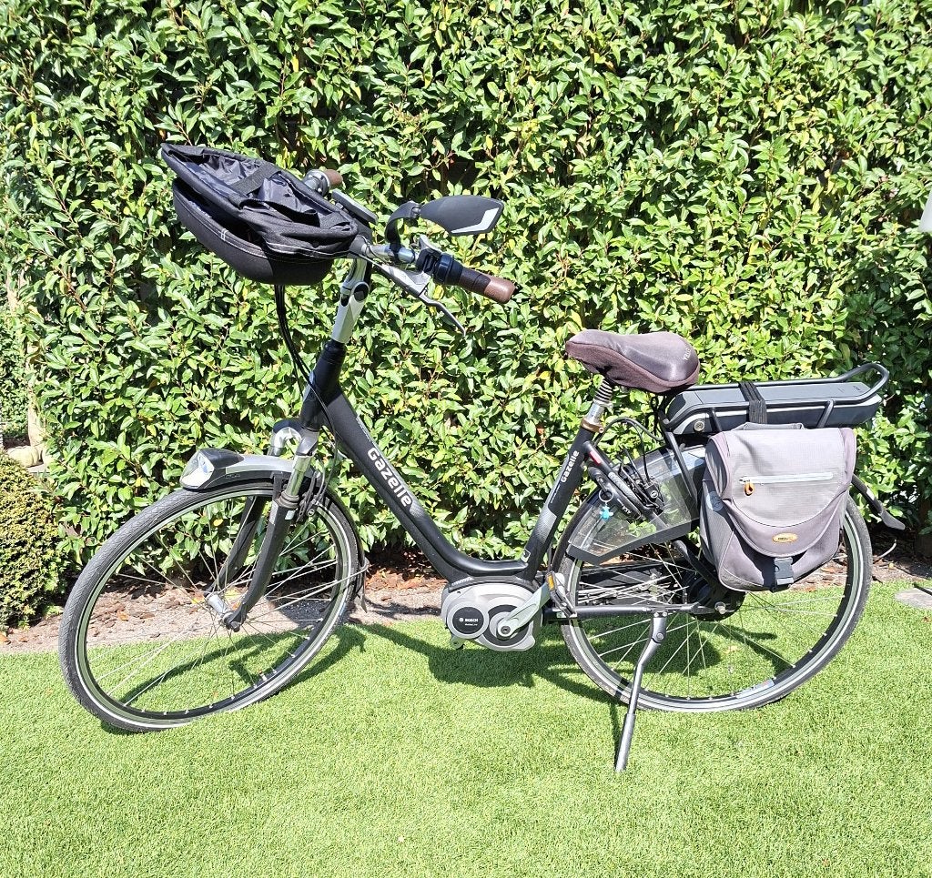 Gazelle elektrische fiets met fietstassen, Ophalen, Gebruikt, 50 km per accu of meer, 55 tot 59 cm