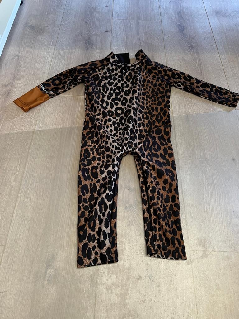071 - Tenue Soleil UV-pakje / 80/86 onesie (panterprint), Badpak, Ophalen of Verzenden, Zo goed als nieuw, Tenue Soleil