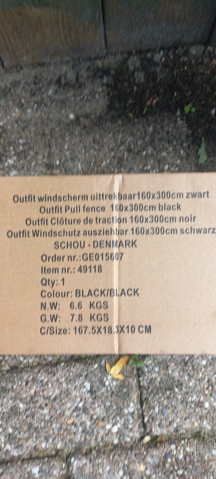 Uittrekbaar privacy scherm 160x300cm zwart, Ophalen, Overige materialen, 1 tot 2 meter, Nieuw