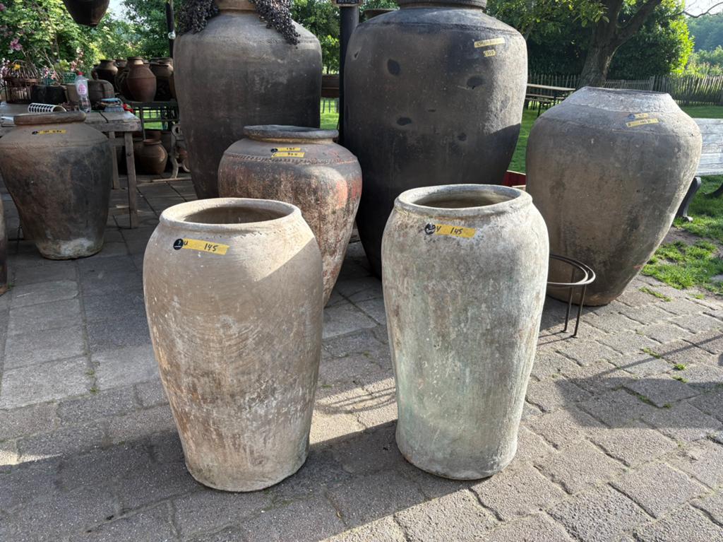2 stoere oude kruiken uit India, Ophalen, Gebruikt, Overige kleuren, Aardewerk of Porselein