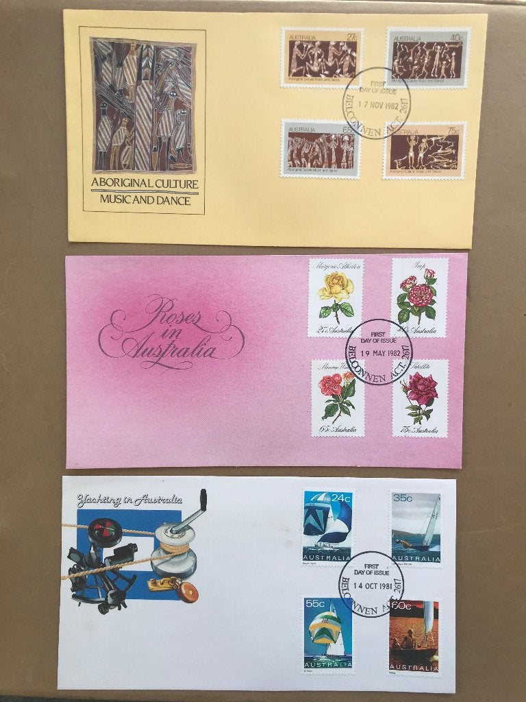 kavel postzegels Australië eerstedagenveloppen, Verzenden, Gestempeld