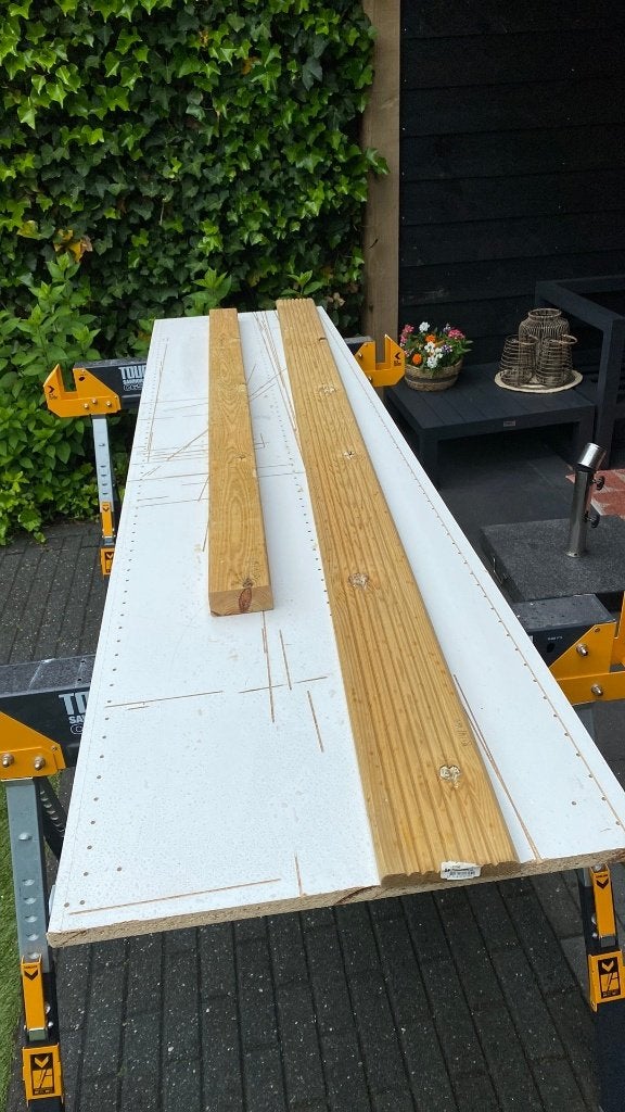 Grenen vlonder deel met balk, Tuin en Terras, Terrasdelen en Vlonders, Ophalen, Nieuw, Hout