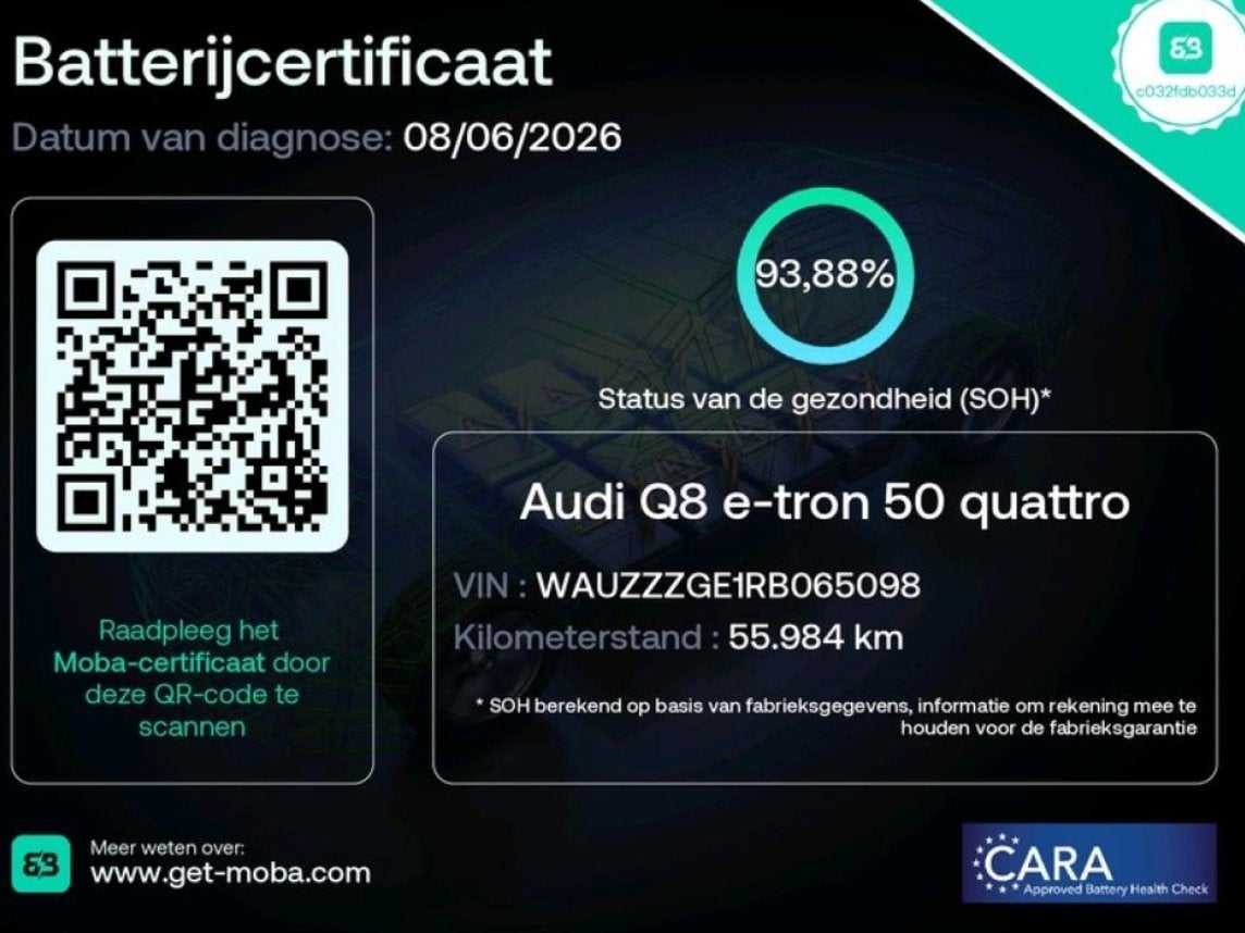 Audi Q8 e-tron 50 QUATRRO S-LINE 95 kWh 94% PANO|LUCHTVERING, Auto's, Automaat, Dealer onderhouden, Zwart, 95 kWh