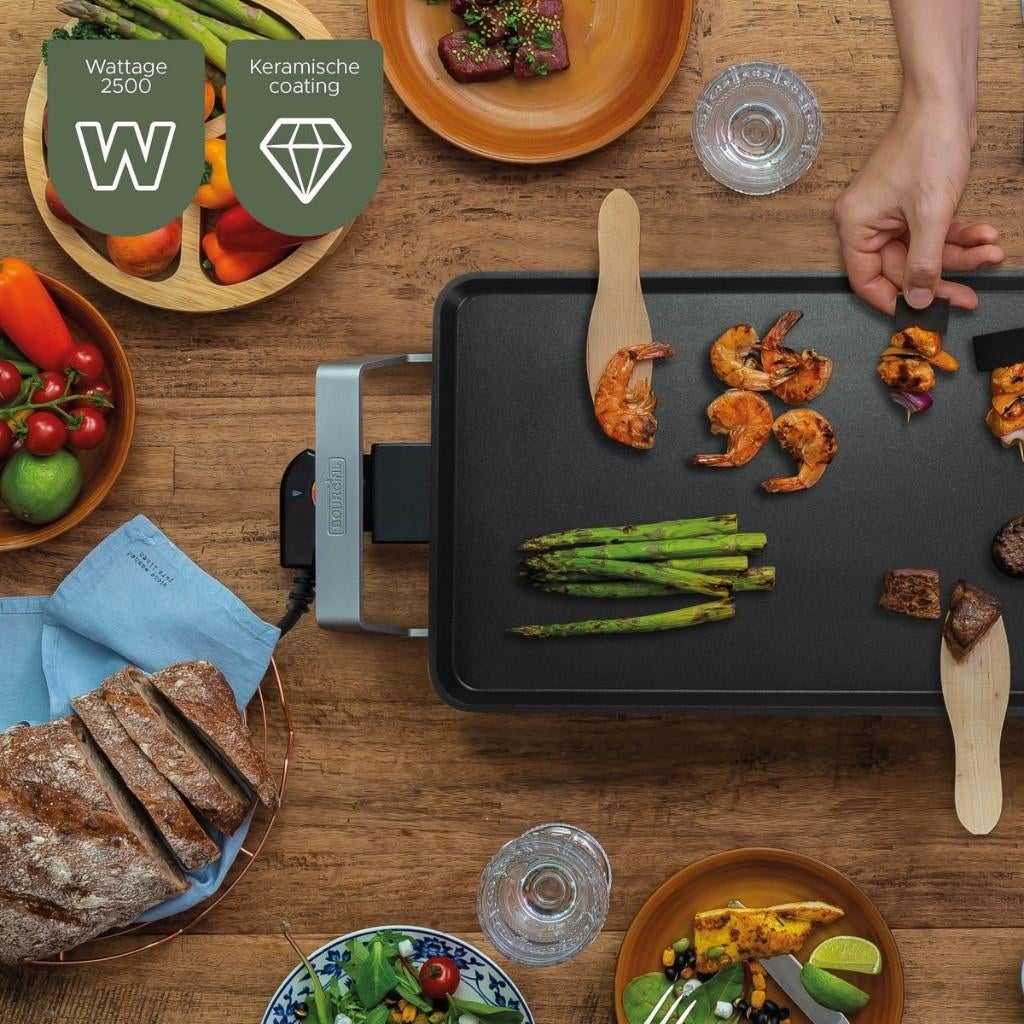 Opruiming. Bourgini grill- en bakplaat, PFAS vrij., Ophalen of Verzenden, Vaatwasmachinebestendig, Nieuw, Tafelgrill