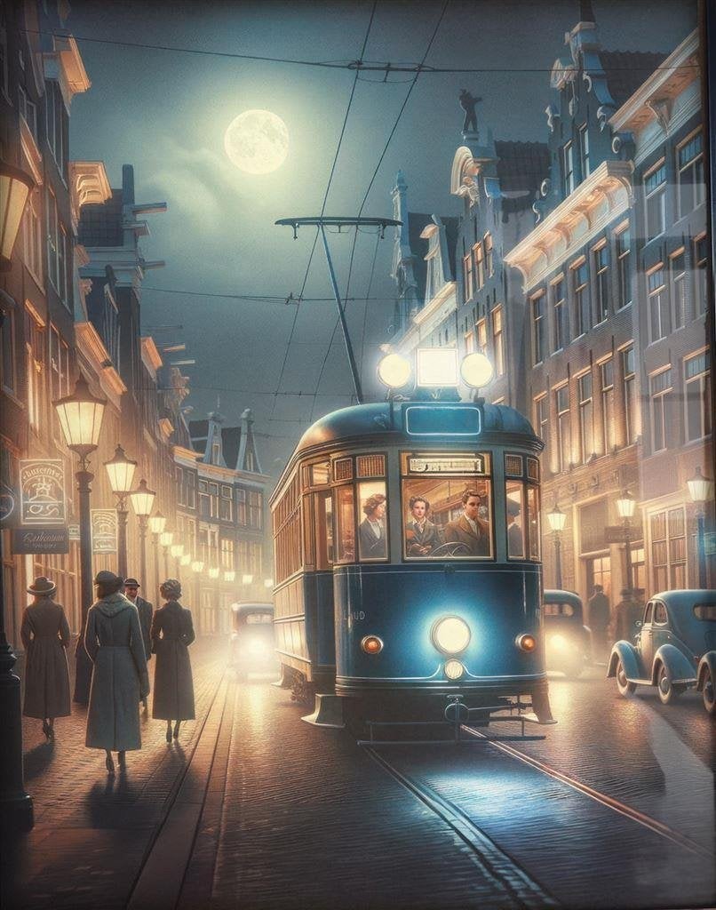 Unieke NZH de Blauwe Tram Spoorwegen poster affiche, Verzenden, Nieuw, Tram, Overige typen