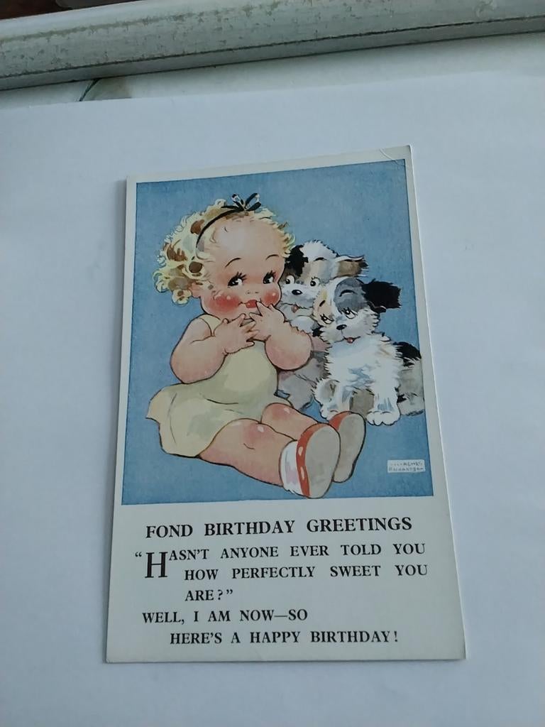 AGNES RICHARDSON  /  FOND BIRTHDAY GREETINGS, Ophalen of Verzenden, Voor 1920, Sterren en Beroemdheden