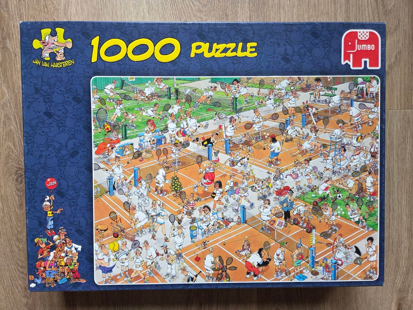 Jan van Haasteren 1000 stukjes tennis puzzel, Ophalen, 500 t/m 1500 stukjes, Gebruikt, Legpuzzel