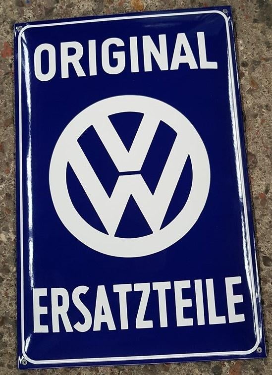VW original ersatzteile emaille reclame bord garage showroom, Ophalen of Verzenden, Zo goed als nieuw, Reclamebord