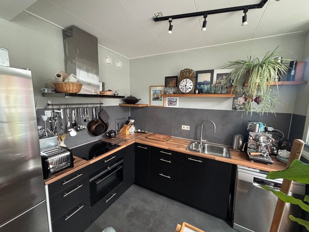 Keller Keuken, Huis en Inrichting, Keuken | Complete keukens, Zo goed als nieuw, Hoekkeuken, Zwart, Kunststof, Ophalen